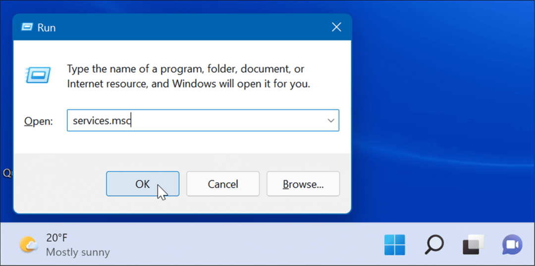 services-msc spusťte Windows 11