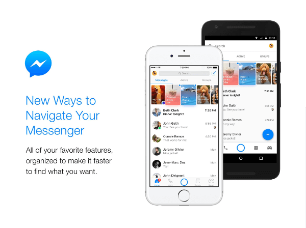 Facebook oznamuje nový vzhled a nové funkce pro domovskou obrazovku Messengeru.