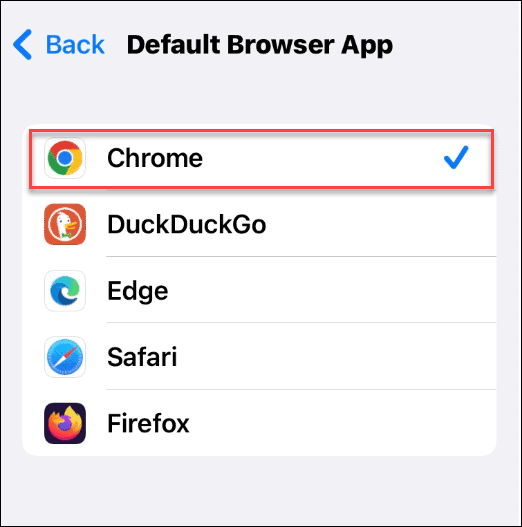 výchozí prohlížeč Chrome iPhone