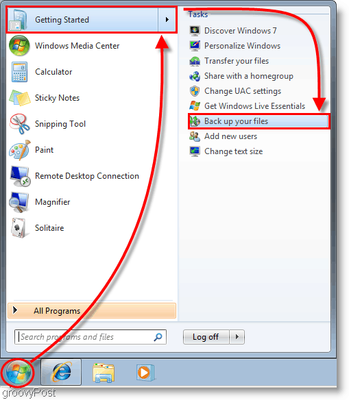 Windows 7: Vytvořte spuštění systému image zálohování souborů