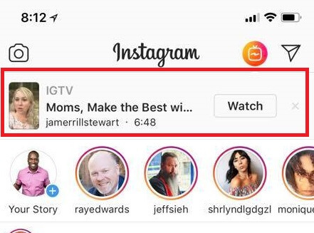Instagram přidává oznámení o videích IGTV.