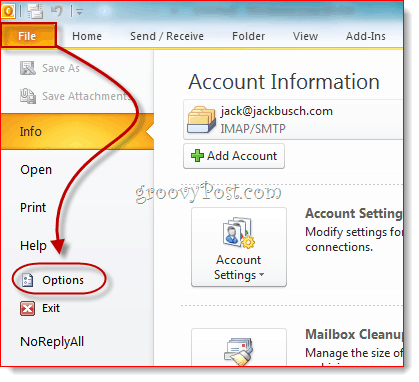 Odhalit kartu Vývojář v aplikaci Outlook 2010