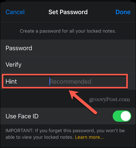 iphone zadejte nápovědu k heslu
