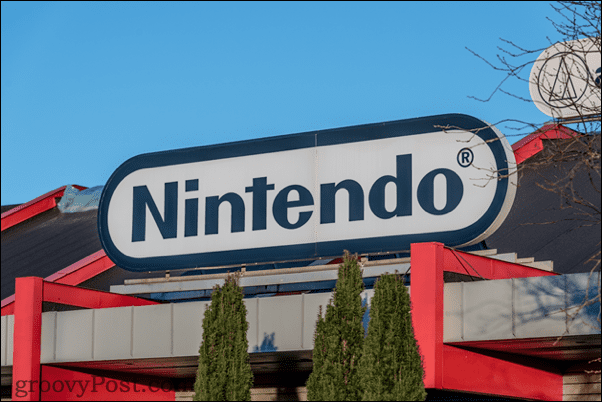 Logo Nintendo na budově