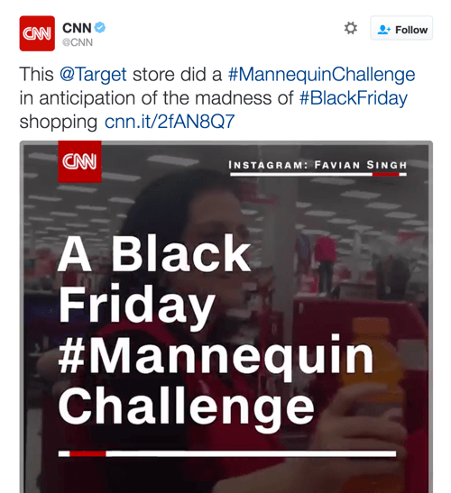 CNN sdílela video Targetu, které využilo dva trendy na Twitteru.