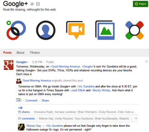 Stránky Google+ - Google+