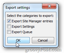 Exportovat položky správce webu