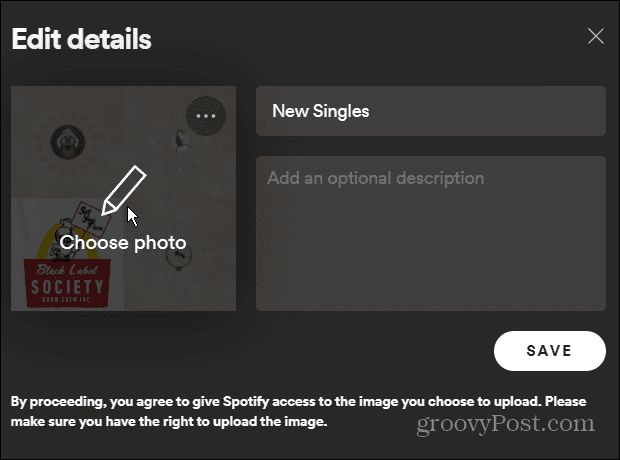 spotify vybrat fotografii