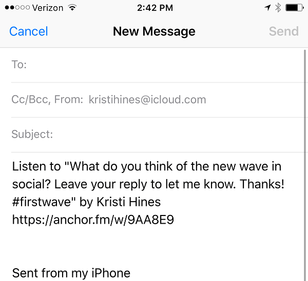 e-mailový odkaz na kotvu
