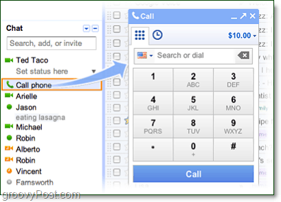 volání telefonů z Google Voice Gmail