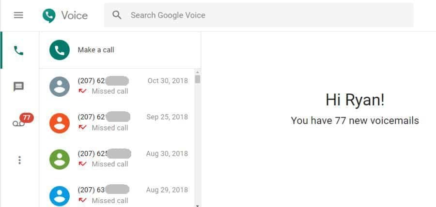 Google hlasová volání