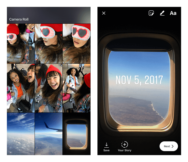 Instagram nyní umožňuje nahrávání obrázků a videí pořízených před více než 24 hodinami do příběhů.