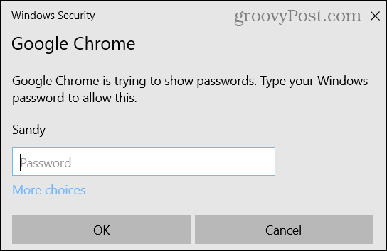 Zadejte své heslo pro Windows
