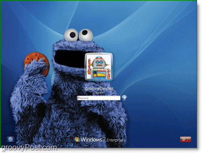 Windows 7 s mou oblíbenou sezamovou ulicí Cookie Monster pozadí