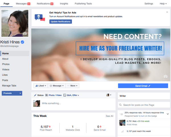 nový facebookový design admin stránky