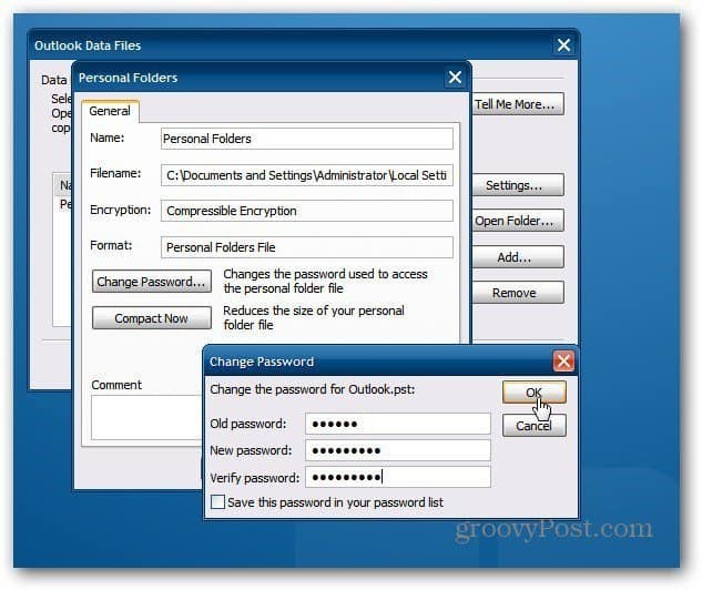 Jak heslem chránit soubor PST aplikace Outlook