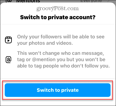 Udělejte svůj instagramový účet soukromý