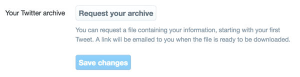 Klikněte na možnost Požádat o archiv.