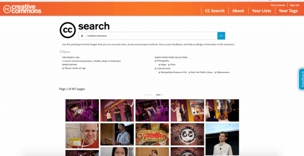 Creative Commons testuje beta novou funkci CC Search.