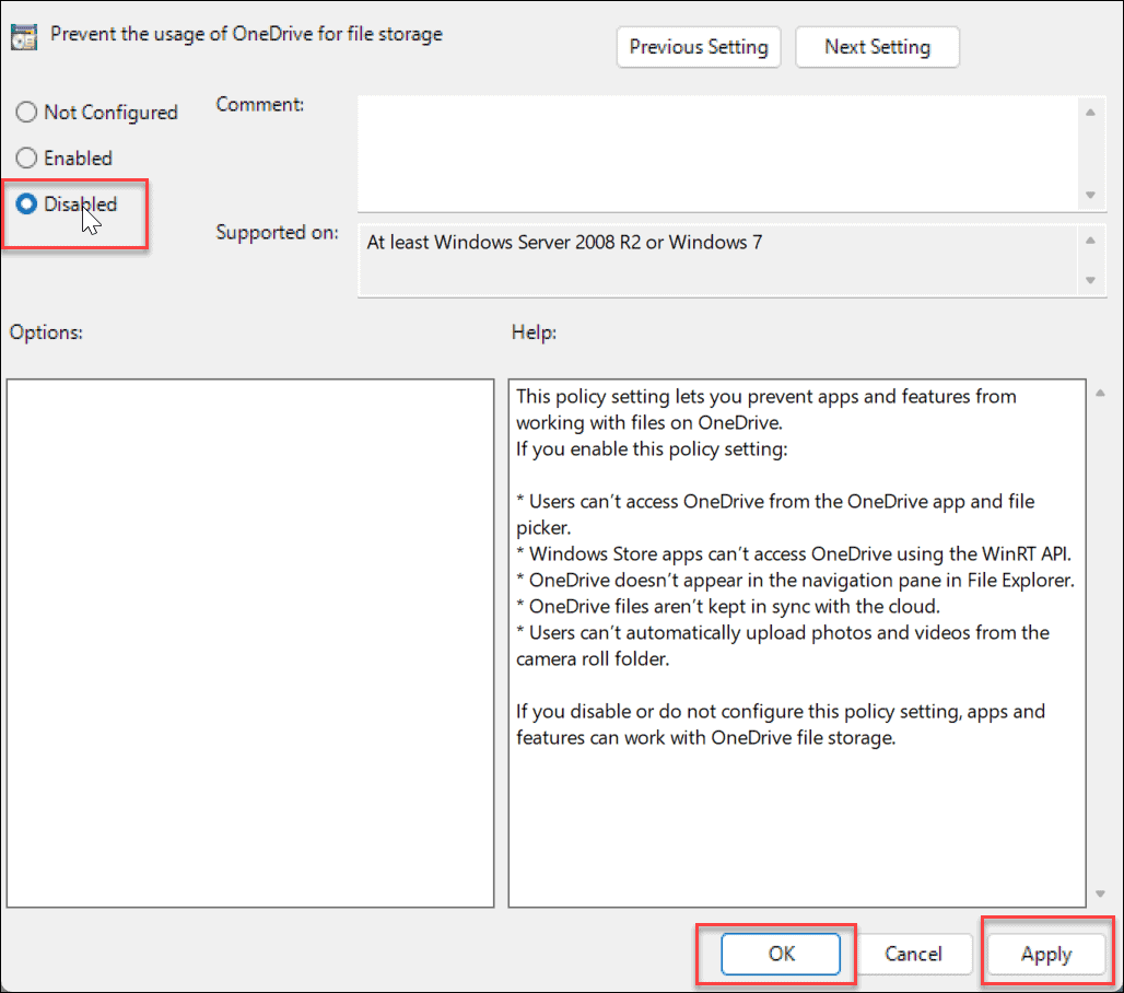Zakažte OneDrive ve Windows 11