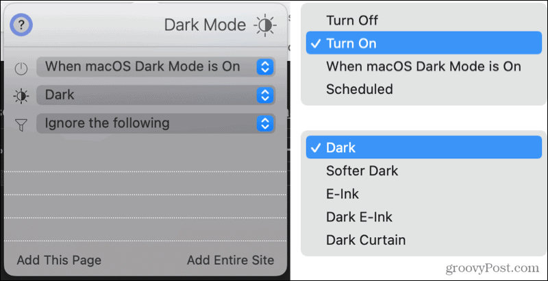 Dark Mode pro rozšíření Safari