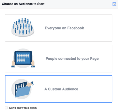 vyberte si vlastní publikum na facebooku