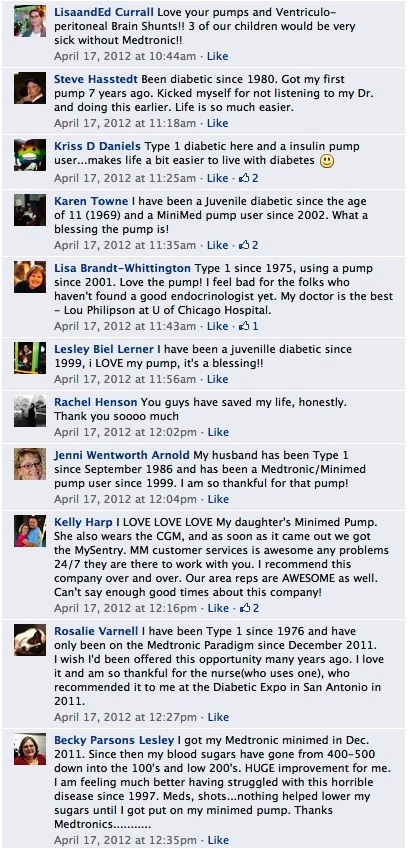 medtronic diabetes první facebookové komentáře