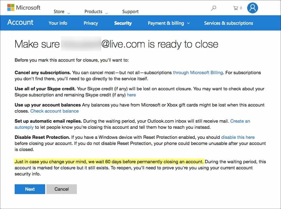 Jak trvale smazat váš účet Hotmail, Windows Live a Outlook