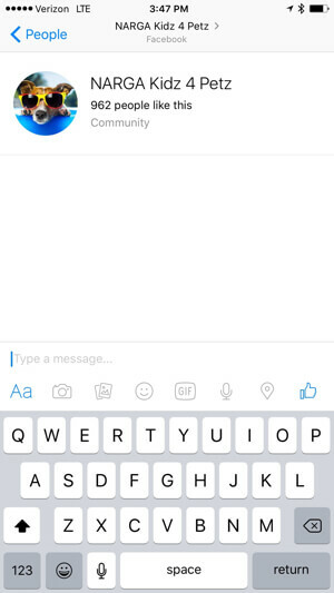 obrazovka aplikace facebook messenger