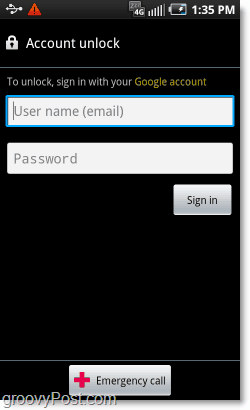 odemkněte účet pomocí google, když zapomenete heslo