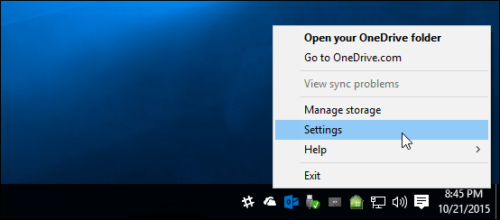 Nastavení OneDrive Windows 10