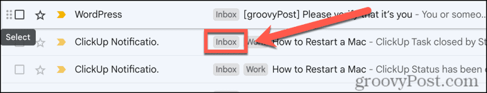štítek doručené pošty gmail