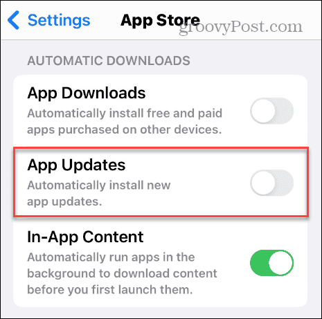 zakázat automatické aktualizace OS a aplikací
