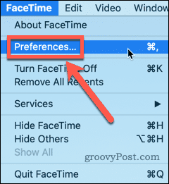 mac facetime preference