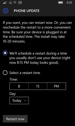 Restartujte Windows Phone