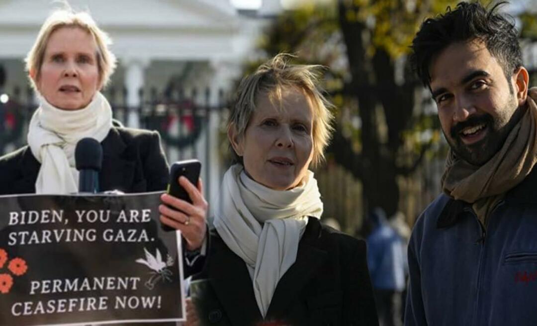 Americká herečka Cyntia Nixon promluvila za Palestince před Bílým domem!