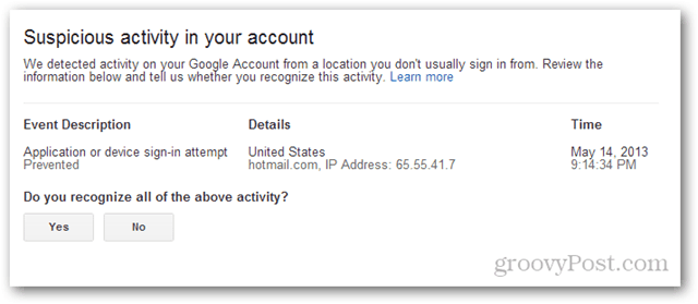 gmail podezřelá aktivita ve vašem účtu