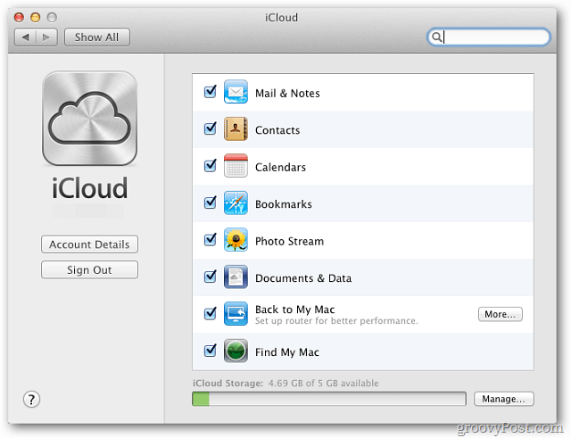 Nastavení iCloud