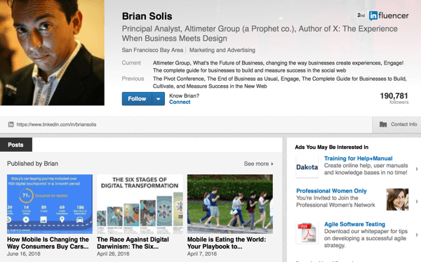 Profil Linkedin Brian Solis