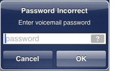 Chyba iPhone MEssage „Heslo je nesprávné, zadejte heslo hlasové pošty“