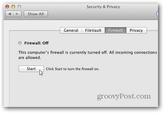 Zapněte bránu firewall