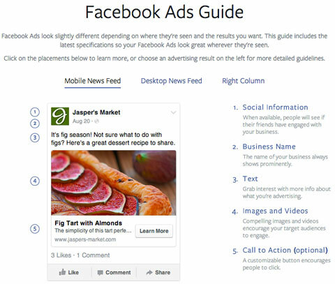 specifikace mobilních reklam na facebooku