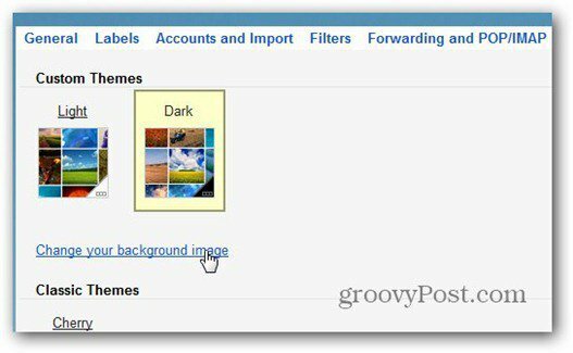 custome témata světle tmavý gmail
