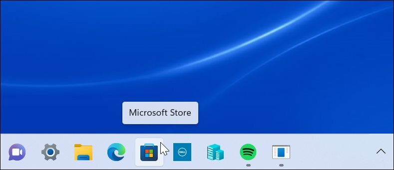 Hlavní panel Microsoft Store