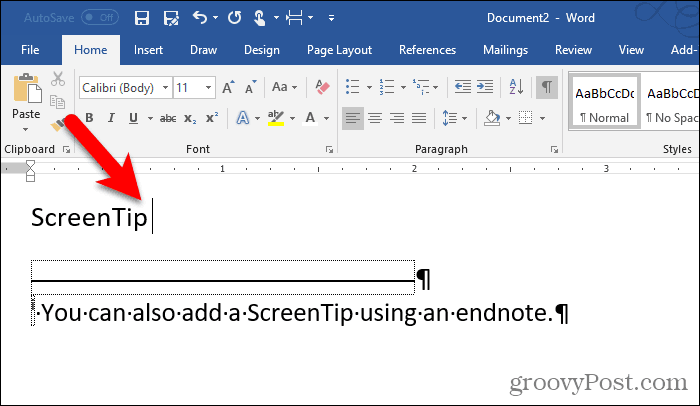 Barva se změnila na číslici koncové poznámky v aplikaci Word