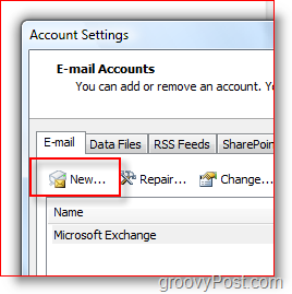 Vytvořit nový poštovní účet v aplikaci Outlook 2007