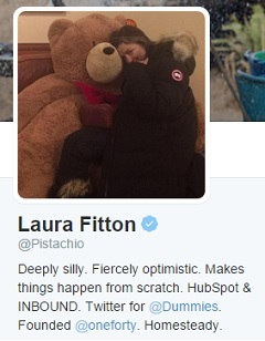 Profil Laury Fittonové na Twitteru.