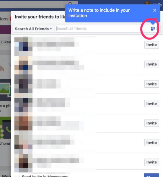 Facebook přidal možnost zahrnout přizpůsobenou poznámku s pozvánkami, aby se jí líbí stránka.