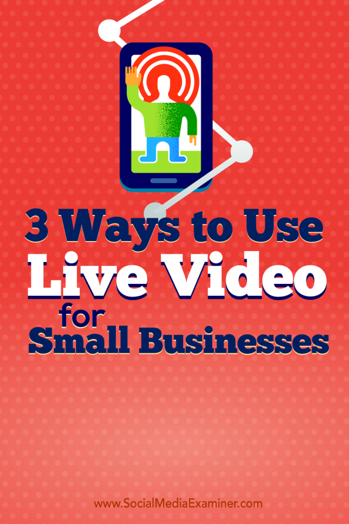 Tipy o třech způsobech, jak majitelé malých firem používají živé video.