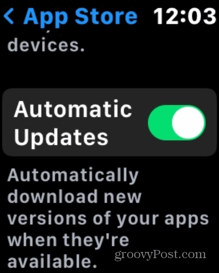 automatické aktualizace Apple hodinky